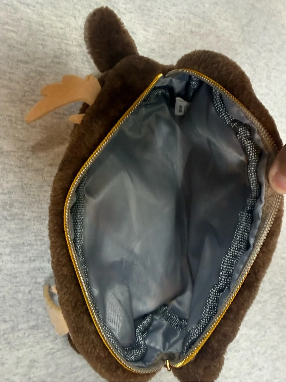 Disney Frozen 2 Sven Fuzzy Plush Pencil Pouch Brown
